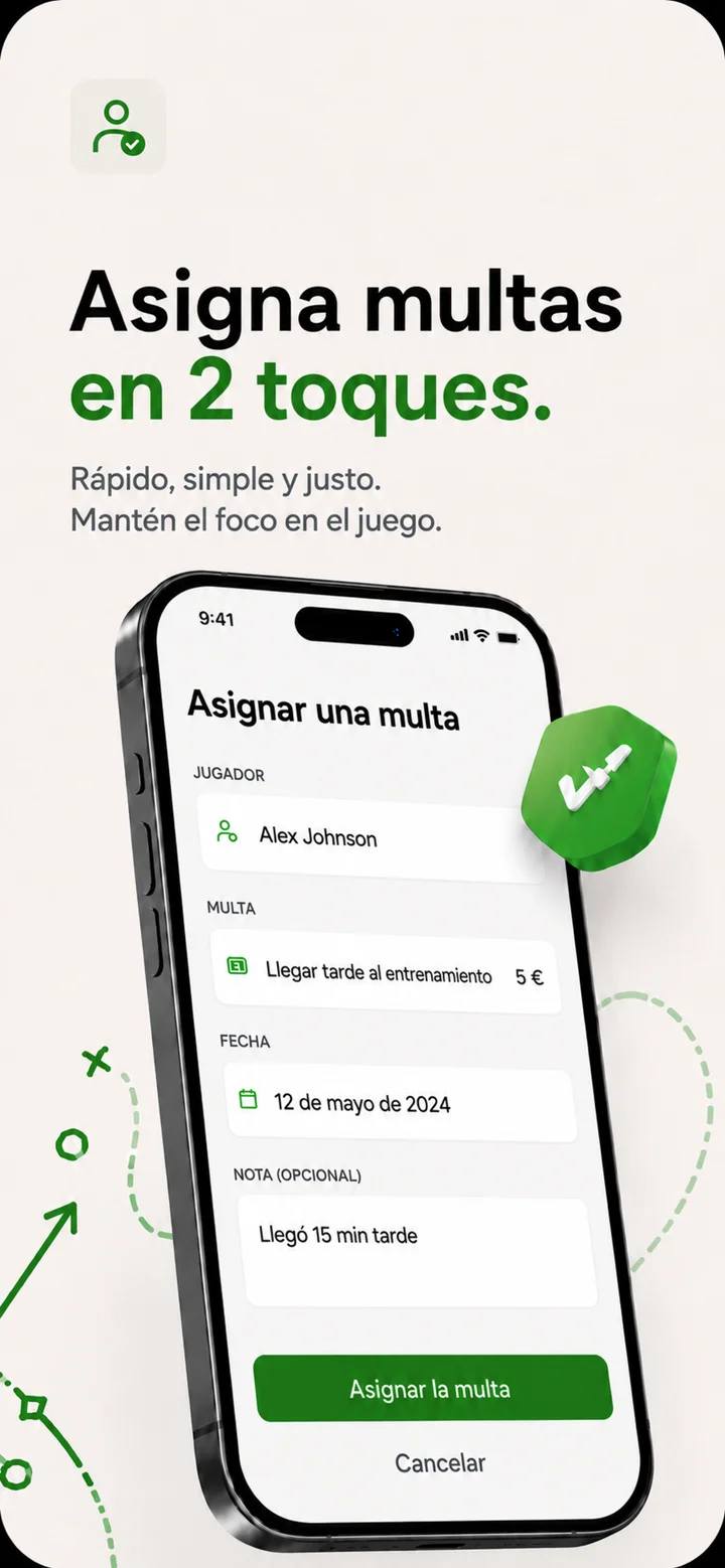 Registrar una multa de un jugador en ClubFines